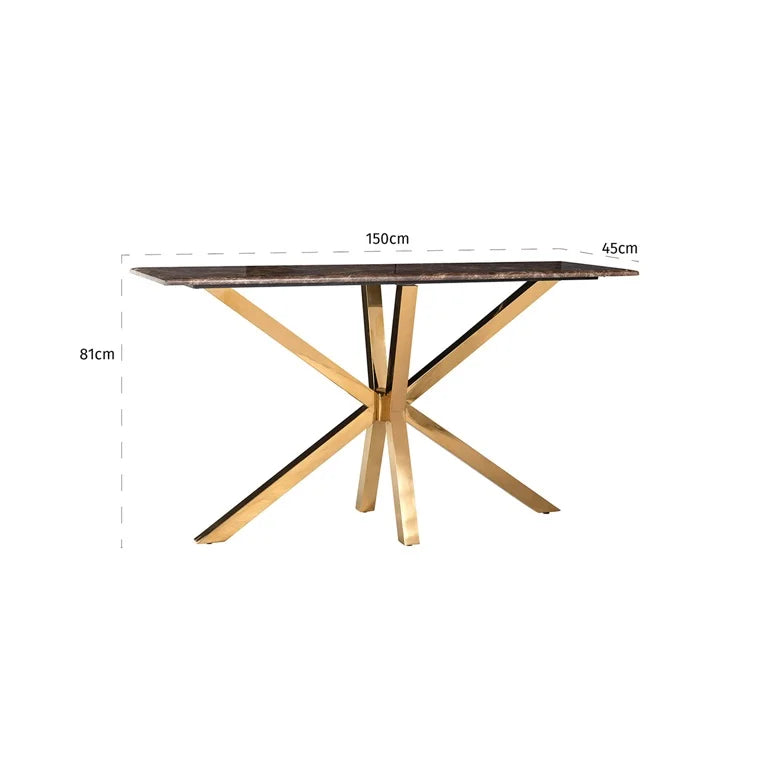Cidwell Marble & Gold Console Table Durable and Elegant
