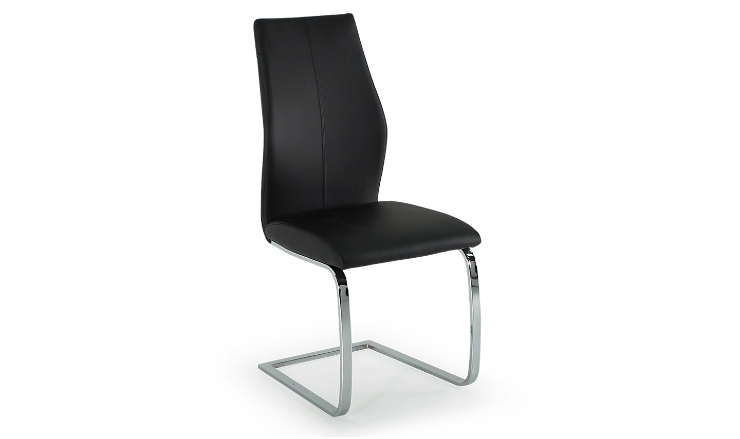 Pair of ALI Dining Chairs – Faux Leather & Chrome Legs (6 Colours)