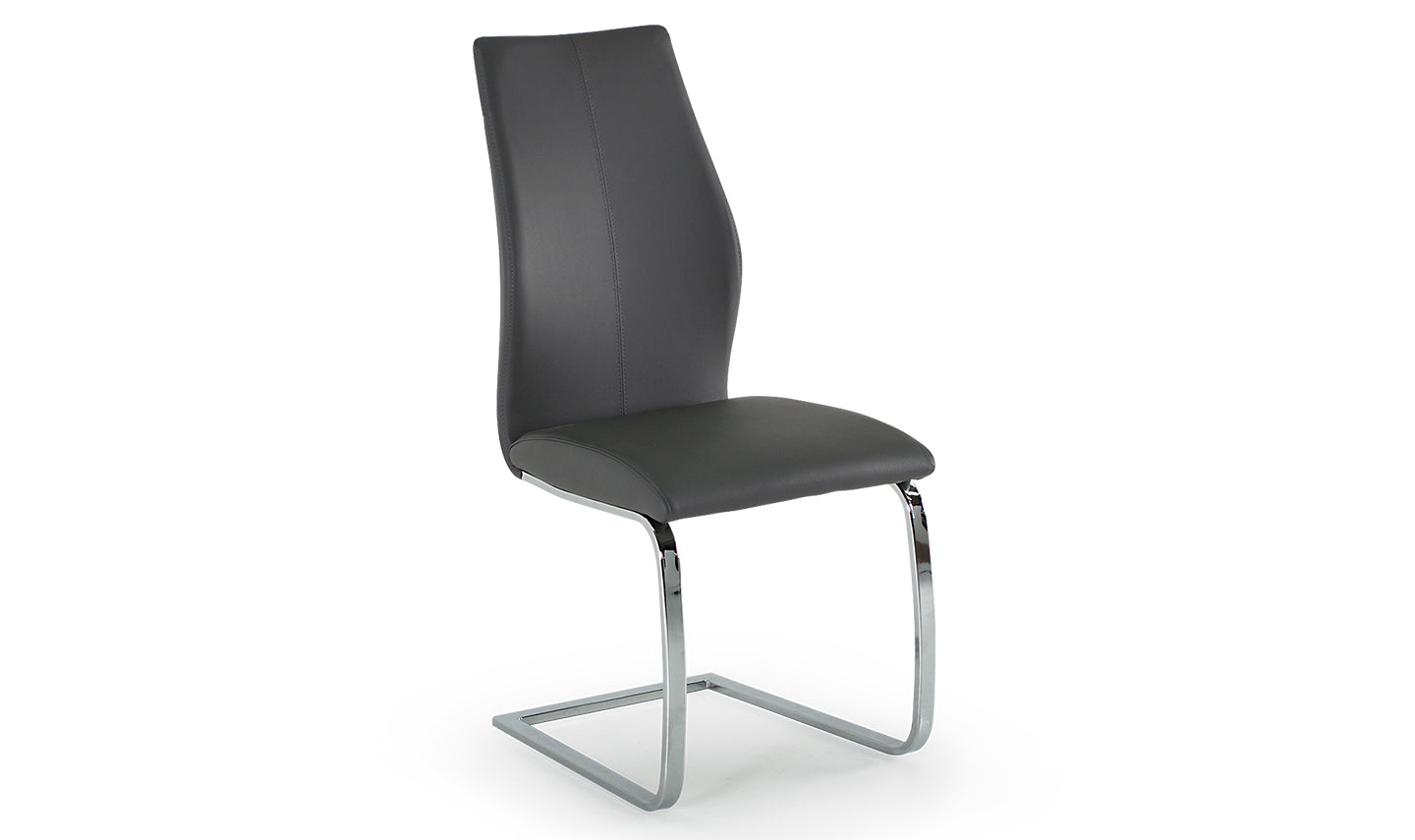 Pair of ALI Dining Chairs – Faux Leather & Chrome Legs (6 Colours)