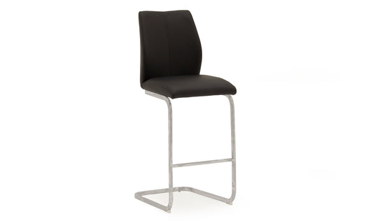 Pair of Ali Faux Leather Bar Stools with Chrome Legs – 6 Colours