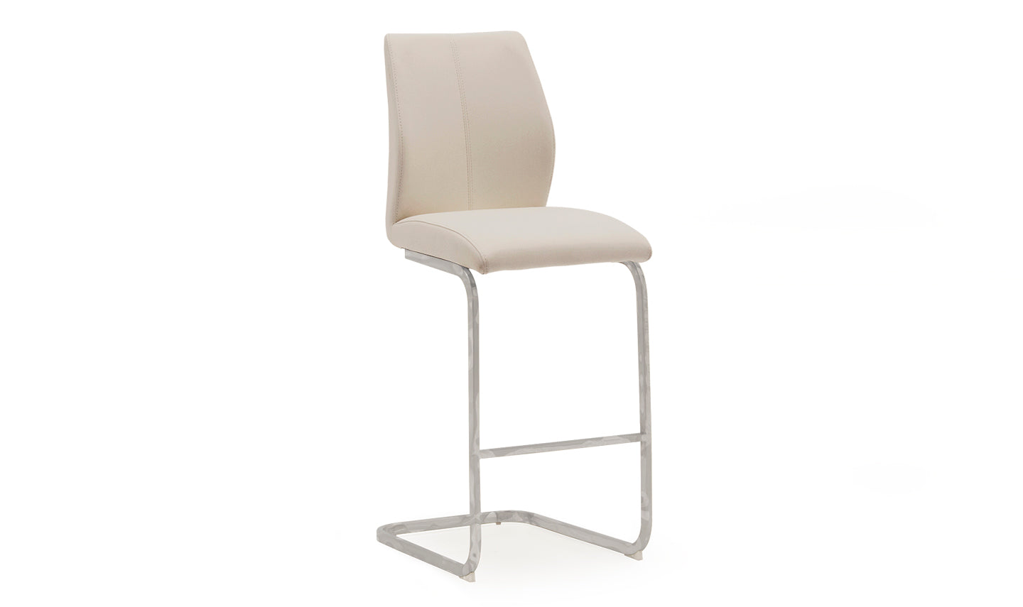 Pair of Ali Faux Leather Bar Stools with Chrome Legs – 6 Colours