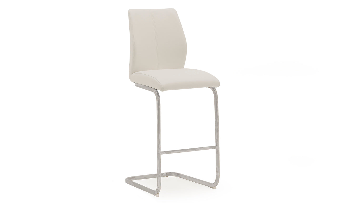Pair of Ali Faux Leather Bar Stools with Chrome Legs – 6 Colours