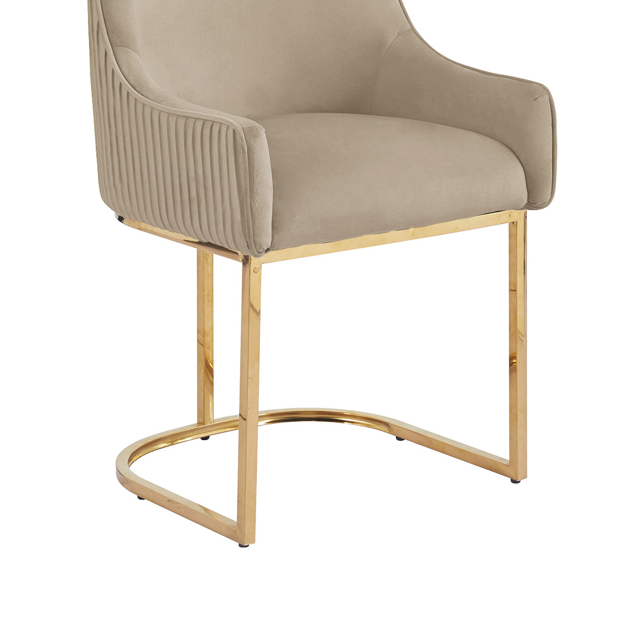 Pair of Reis Velvet Dining Chairs with Gold Legs – Modern Luxe Seating