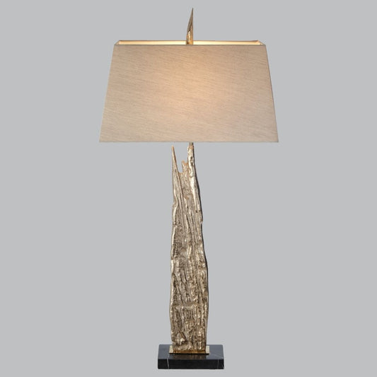 Glacier Table Lamp – Distressed Base with Black Marble Plinth