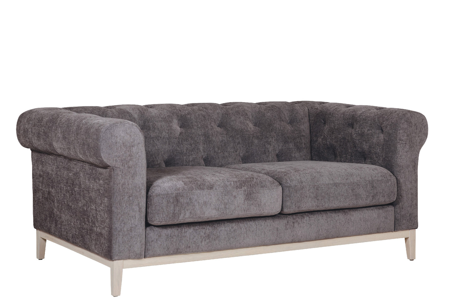 Hamilton 2 Seater Chesterfield-Style Sofa – Dark Grey Chenille