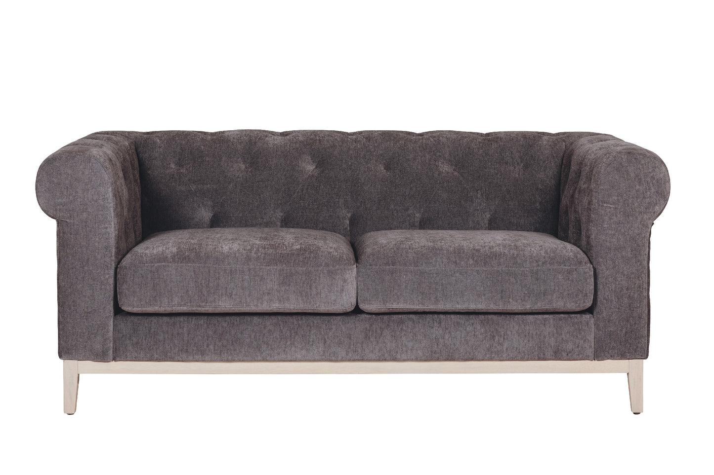 Hamilton 2 Seater Chesterfield-Style Sofa – Dark Grey Chenille