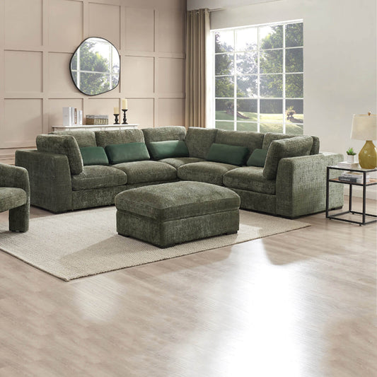 Heron Modular Sofa – Sectional Design in Chenille Upholstery