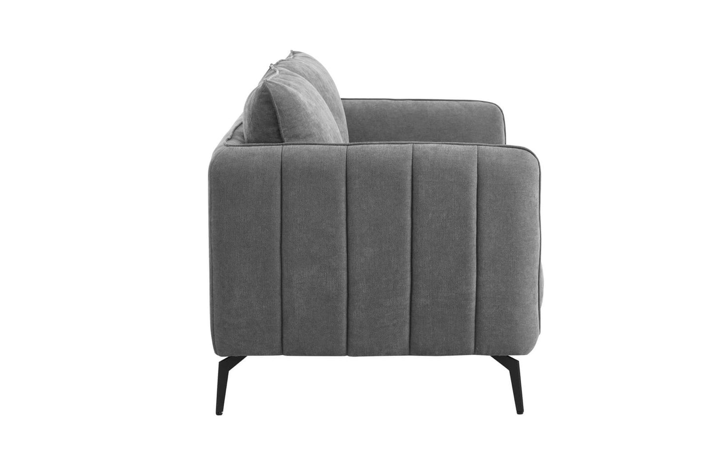 Willow 2 Seater Fixed Sofa – Plush Grey Velvet