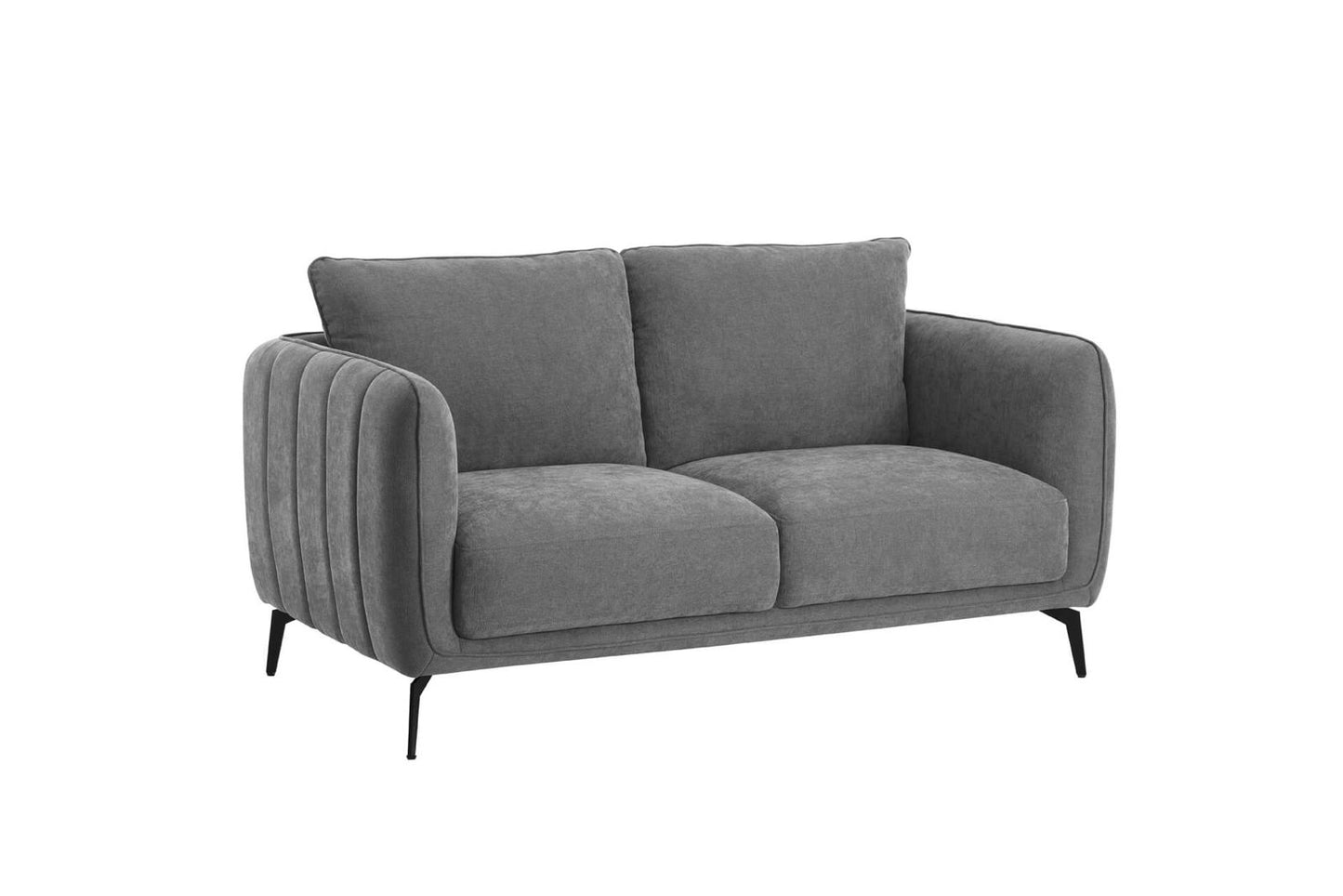 Willow 2 Seater Fixed Sofa – Plush Grey Velvet