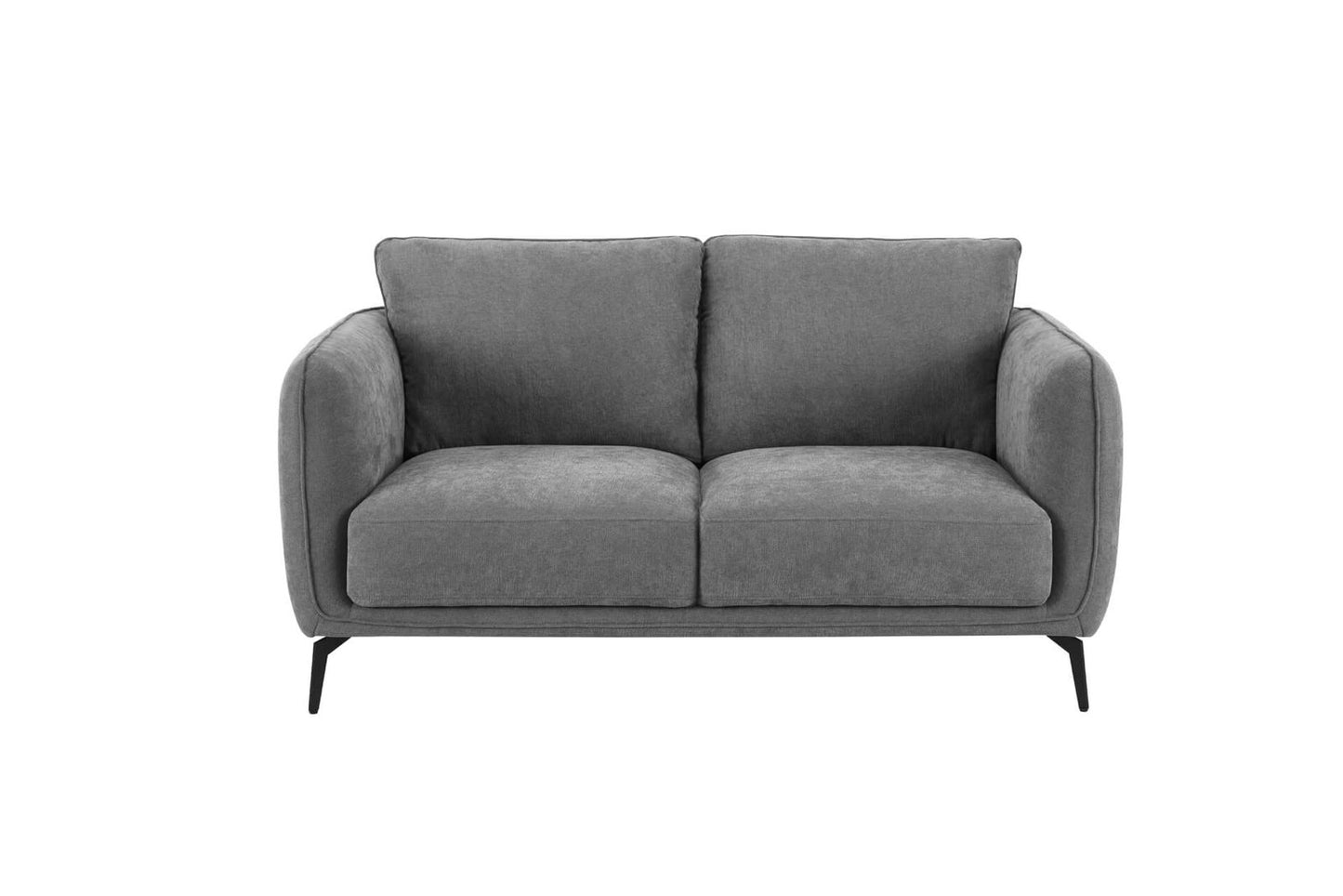 Willow 2 Seater Fixed Sofa – Plush Grey Velvet