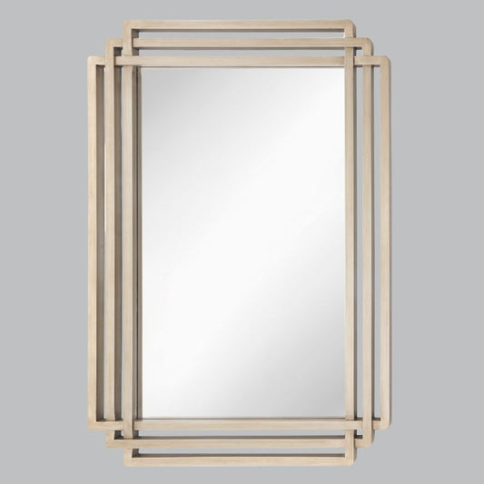 Isla Contemporary Rectangular Wall Mirror - Champagne Silver Finish