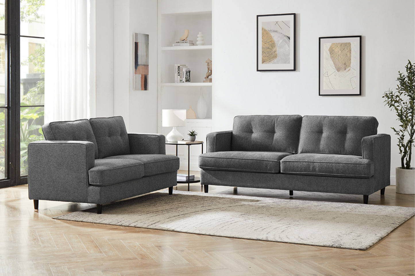 Ivy Fixed 2 Seater Sofa – Grey or Sage Green