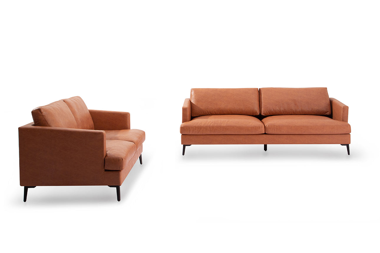 Jasmin 3 Seater Sofa – Tan Faux Leather