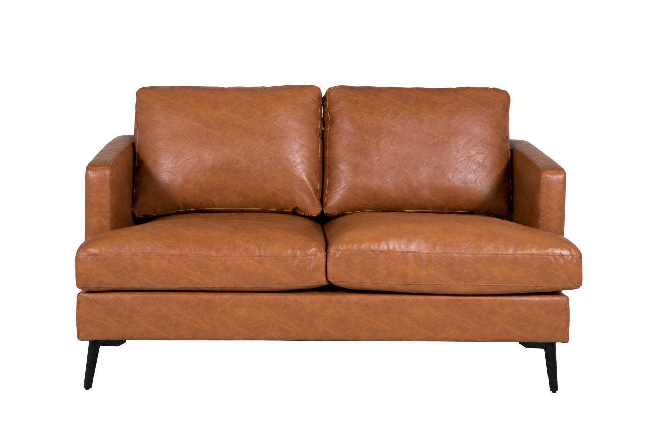Jasmin 2 Seater Sofa – Tan Faux Leather