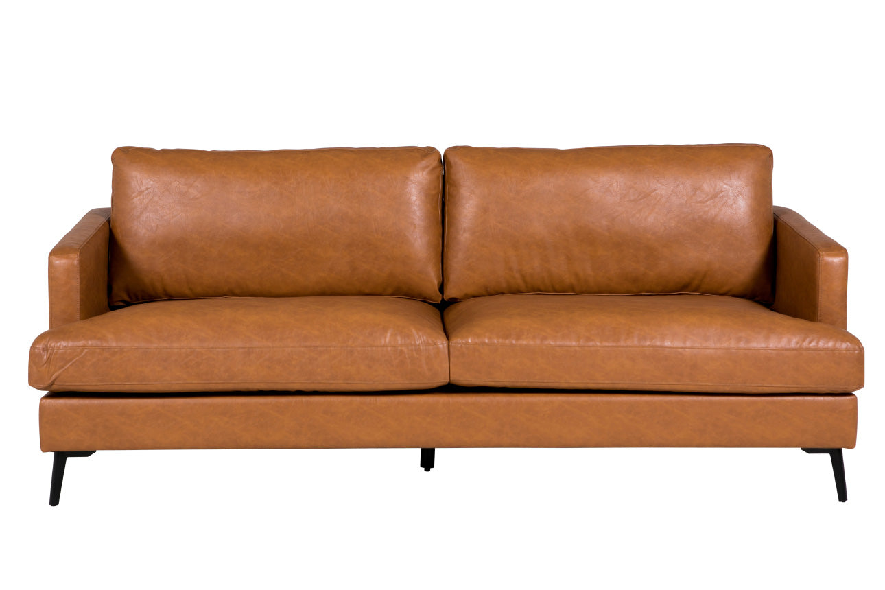 Jasmin 3 Seater Sofa – Tan Faux Leather