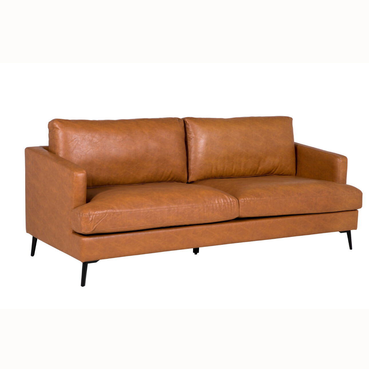 Jasmin 3 Seater Sofa – Tan Faux Leather