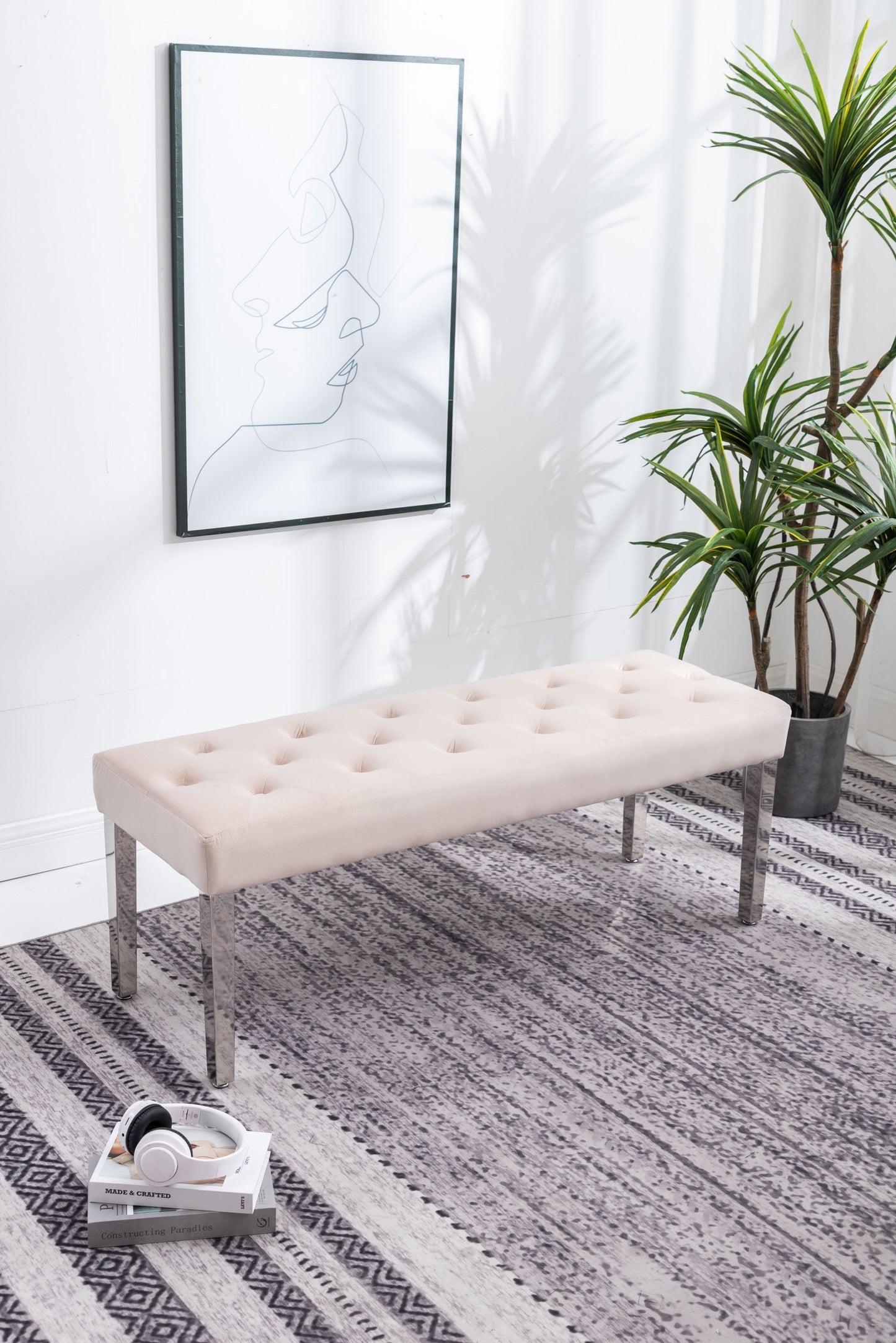 Knight Velvet Dining Bench