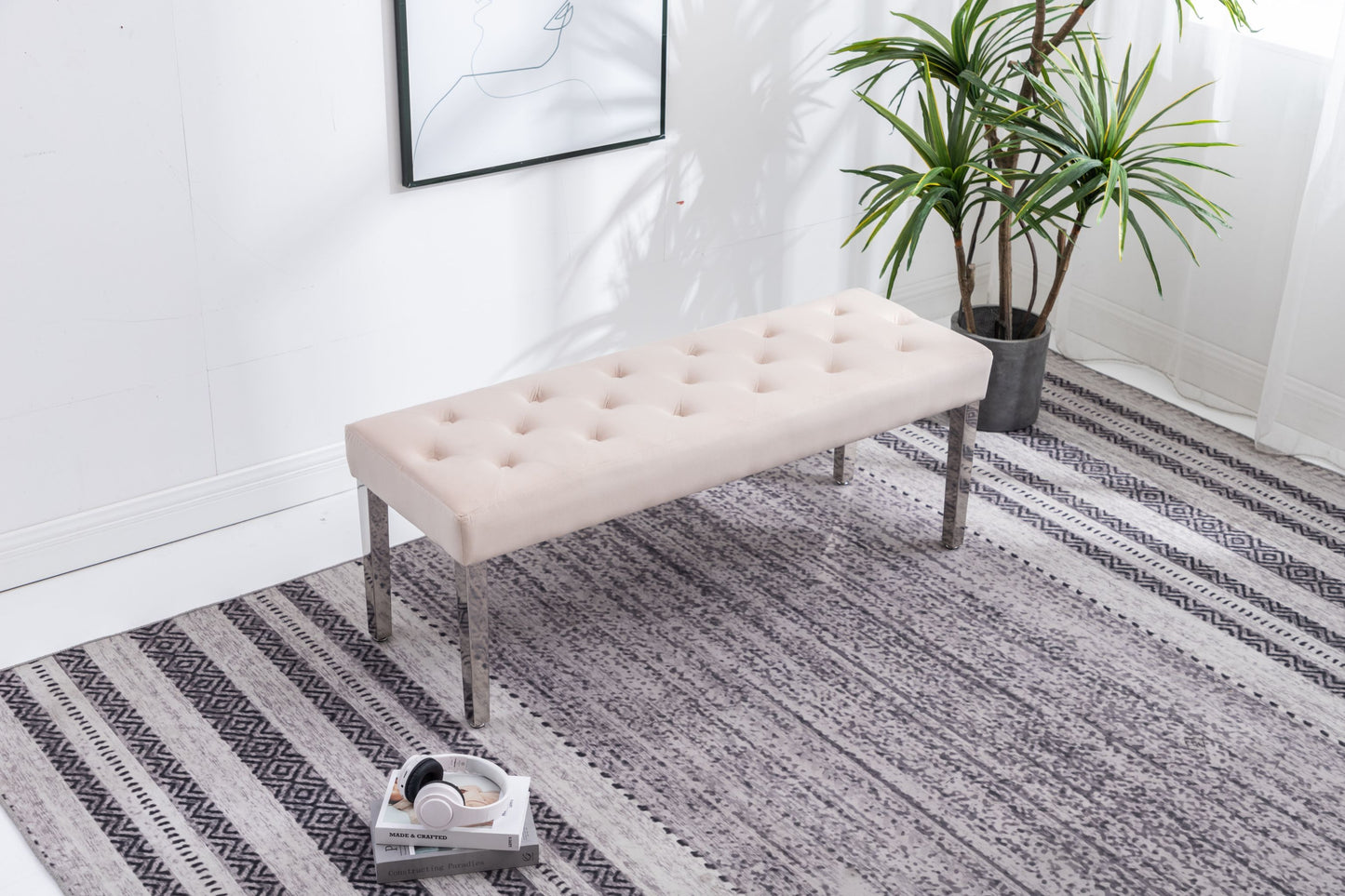 Knight Velvet Dining Bench