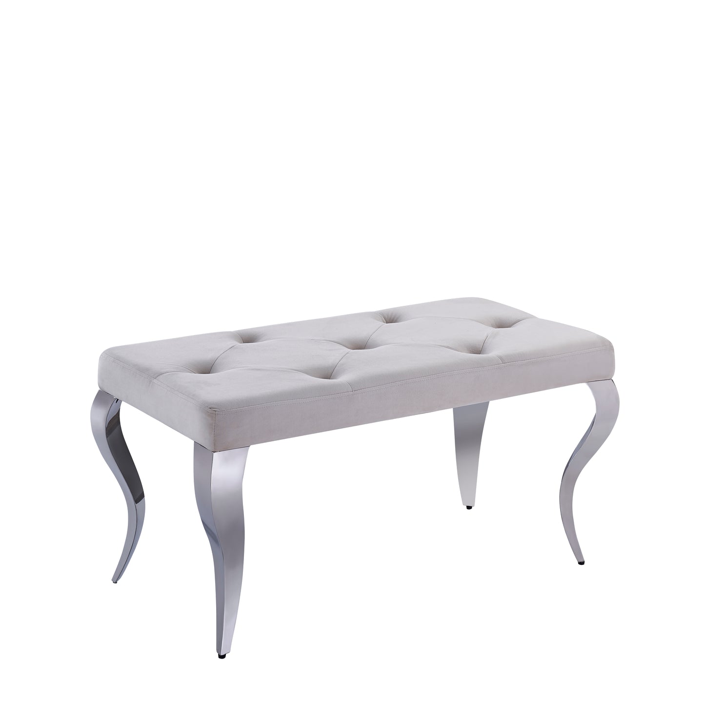 Lei French Velvet Bench – Soft Touch Upholstery with Stainless Steel Legs