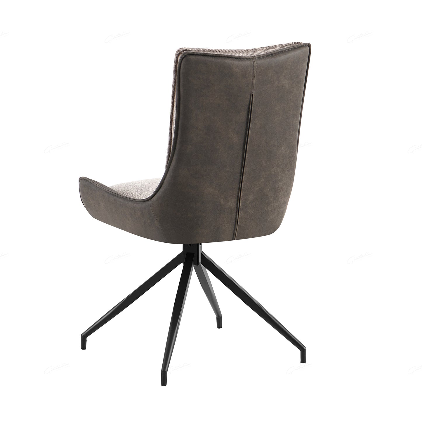 Pair of Marina Upholstered Dining Chairs – Modern Beige Fabric with Metal Legs