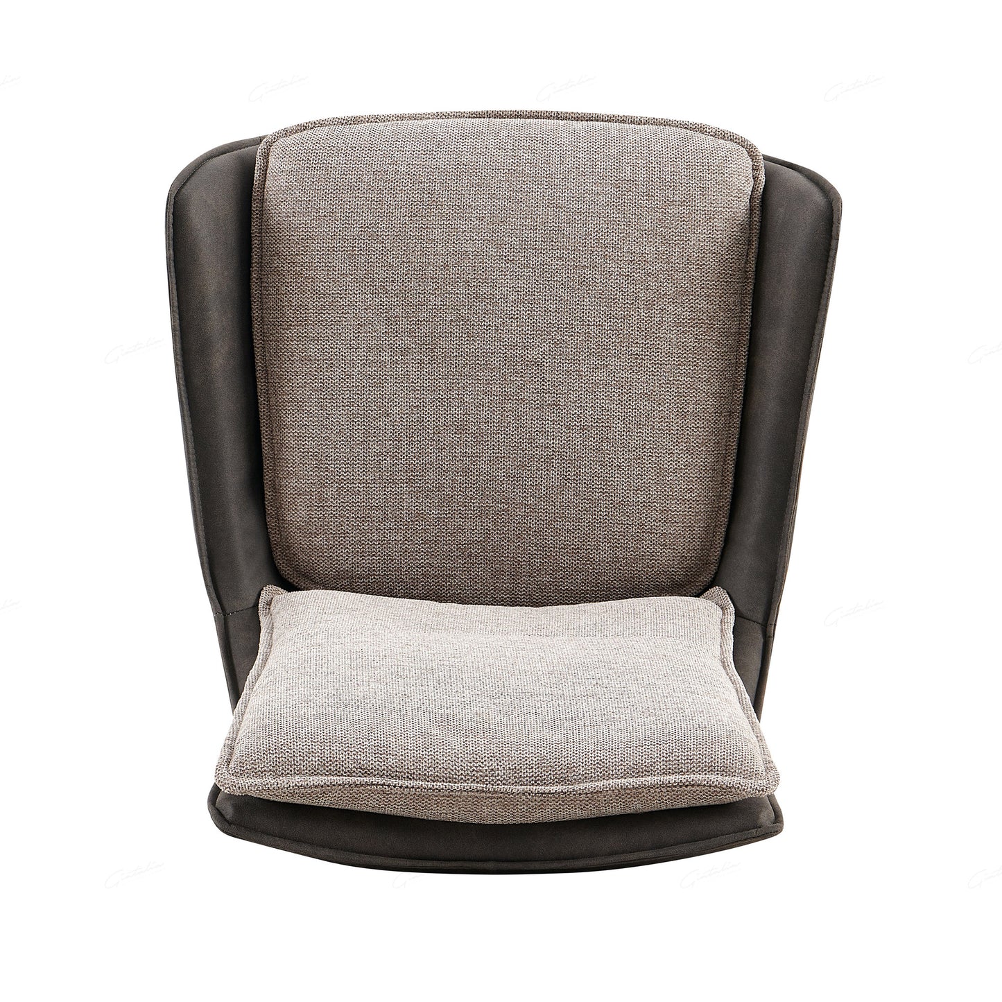 Pair of Marina Upholstered Dining Chairs – Modern Beige Fabric with Metal Legs