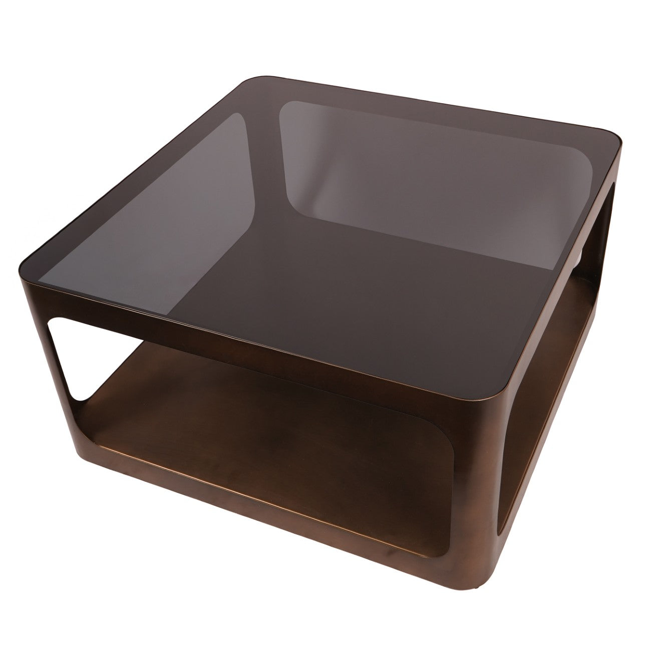 Marlowe Coffee Table – Smoked Gold Frame & Black Glass