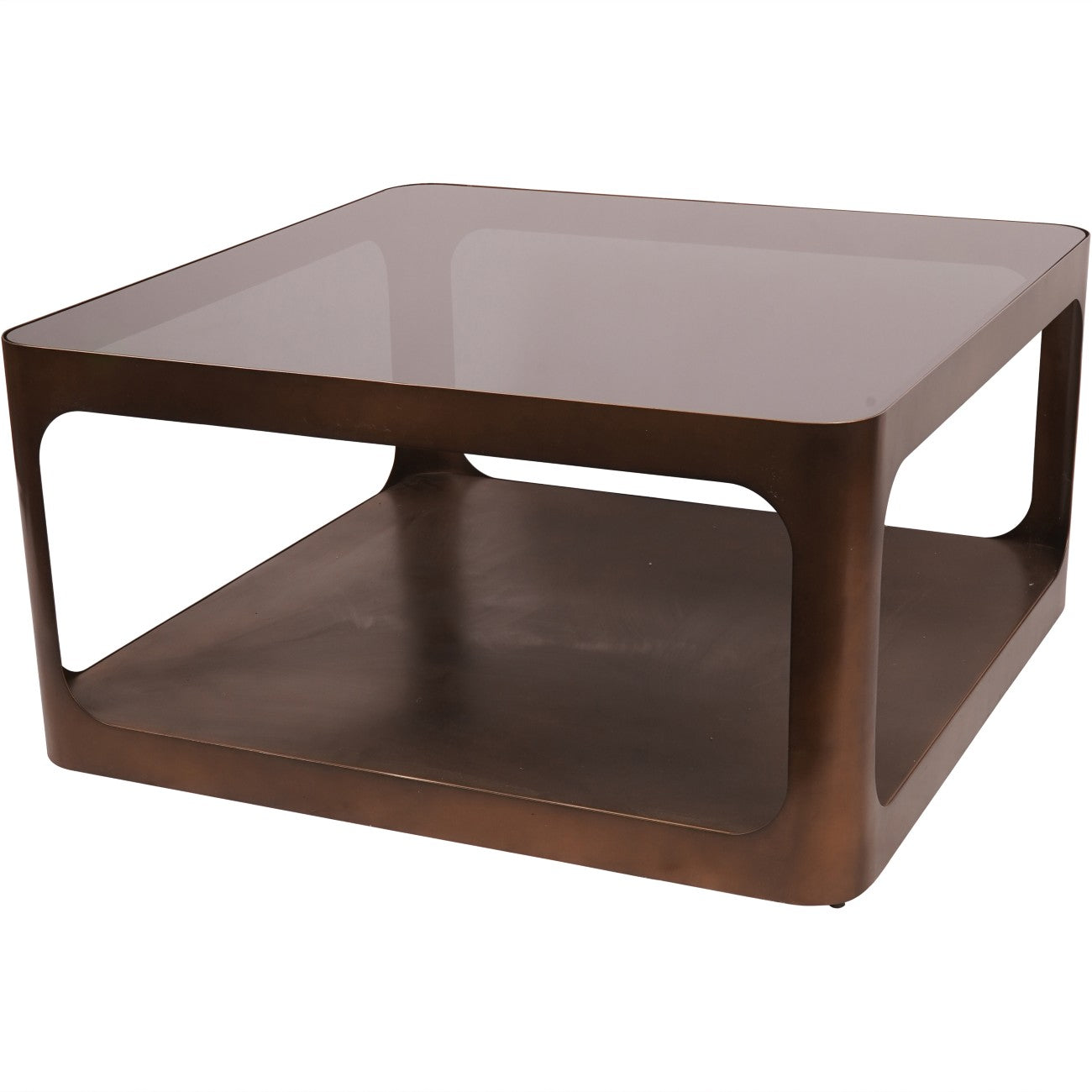 Marlowe Coffee Table – Smoked Gold Frame & Black Glass