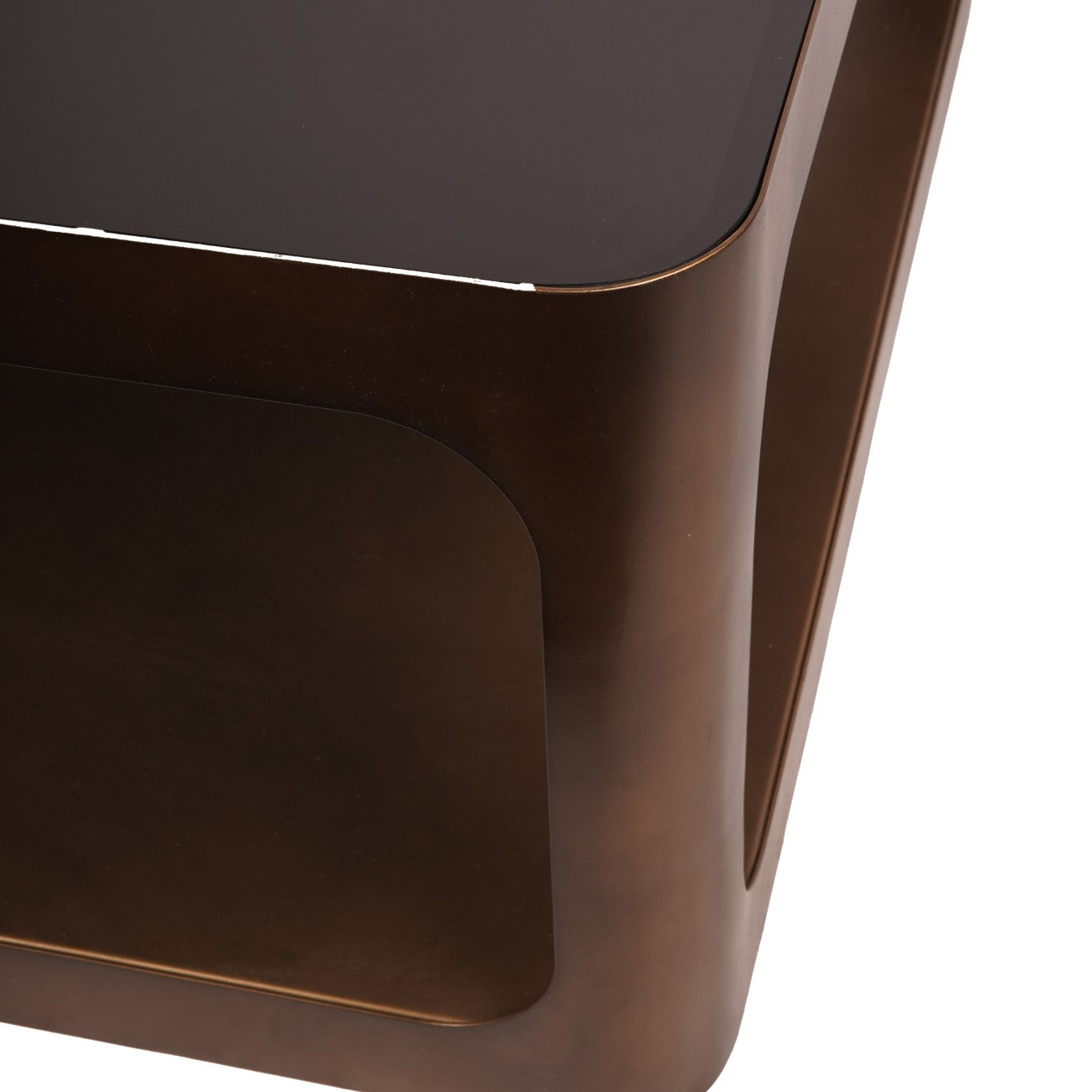 Marlowe Coffee Table – Smoked Gold Frame & Black Glass