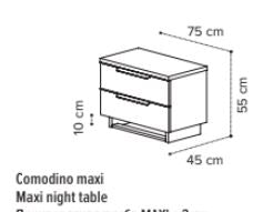 Kara Mini Bedside 2 Drawers
