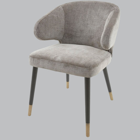 Nico Accent Chair – Mouse Chenille Upholstery with Black Legs