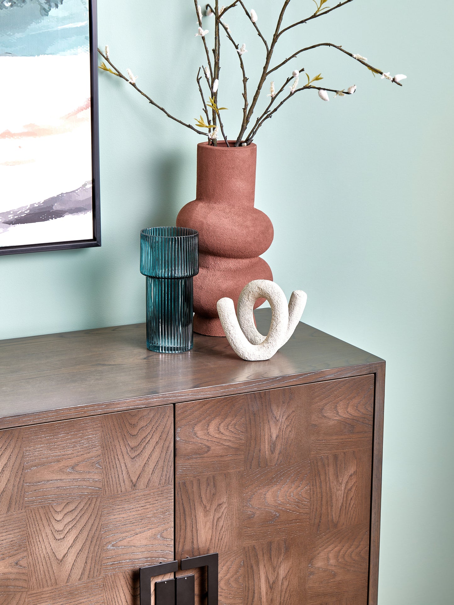 Nola 4-Door Sideboard – Antique Grey Elm Finish