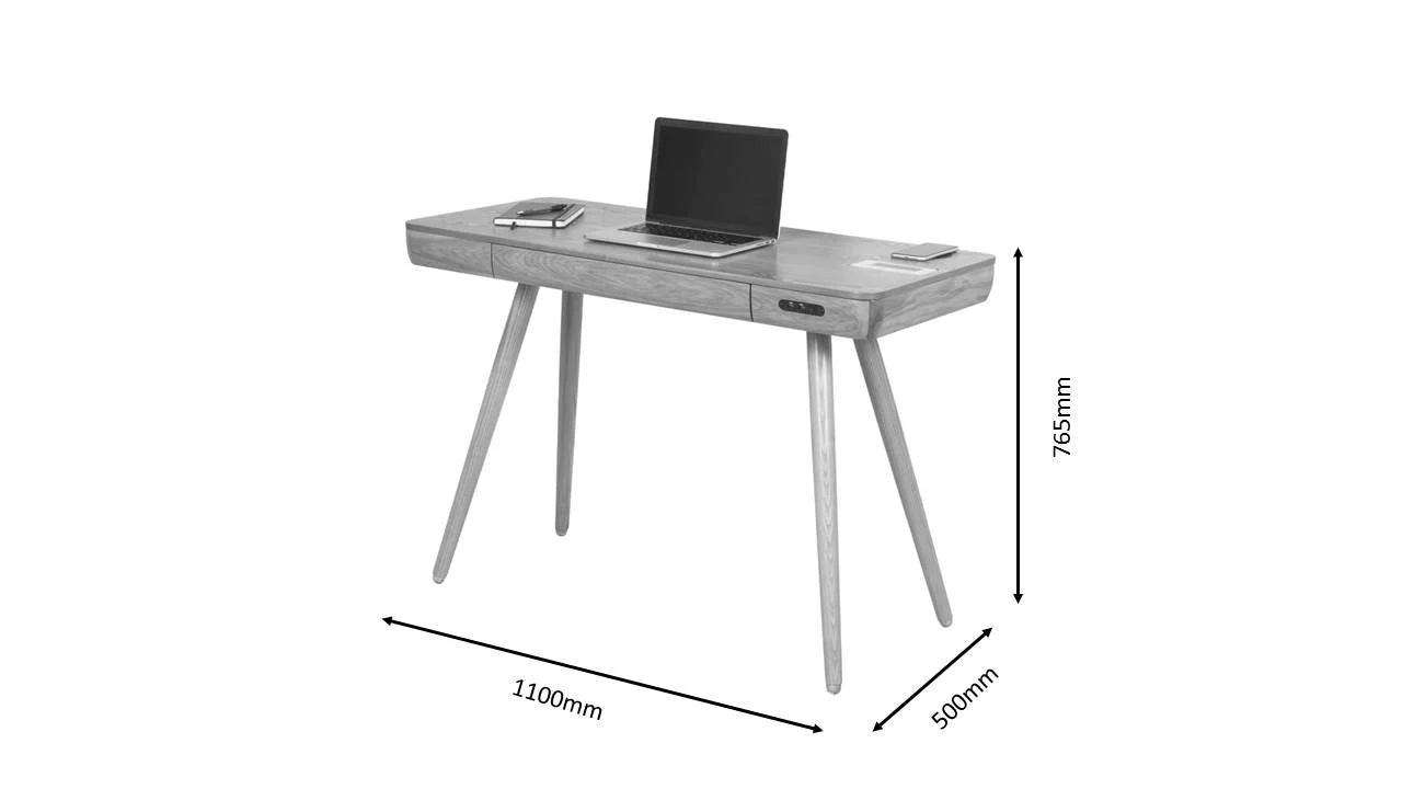 Oakland Ash Wood Desk Modern Tech with Elegant Design