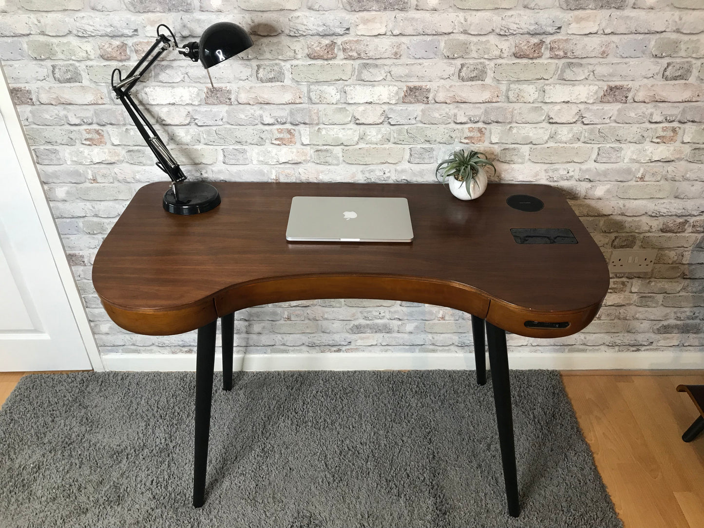 Oakland Walnut Smart Desk Premium Desk with Speakers & Charger