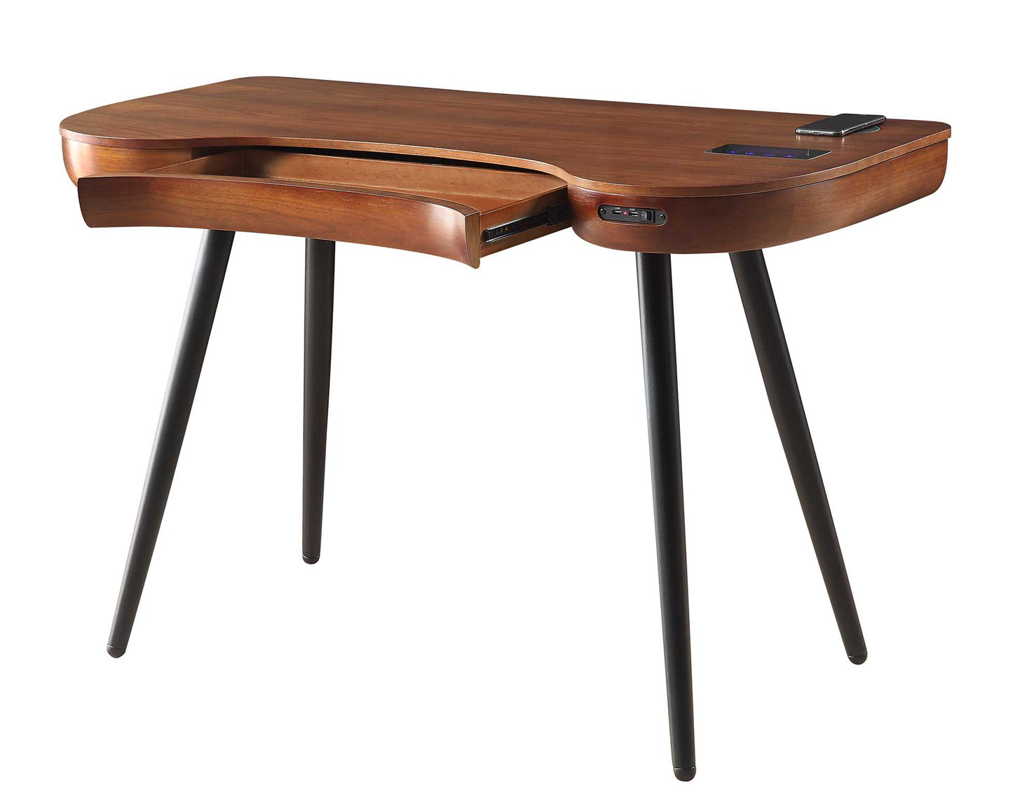 Oakland Walnut Smart Desk Premium Desk with Speakers & Charger