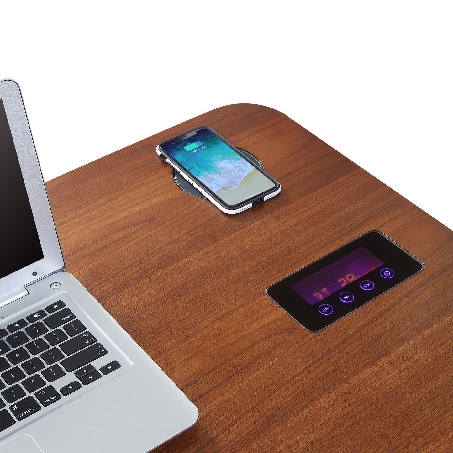Oakland Walnut Smart Desk Premium Desk with Speakers & Charger