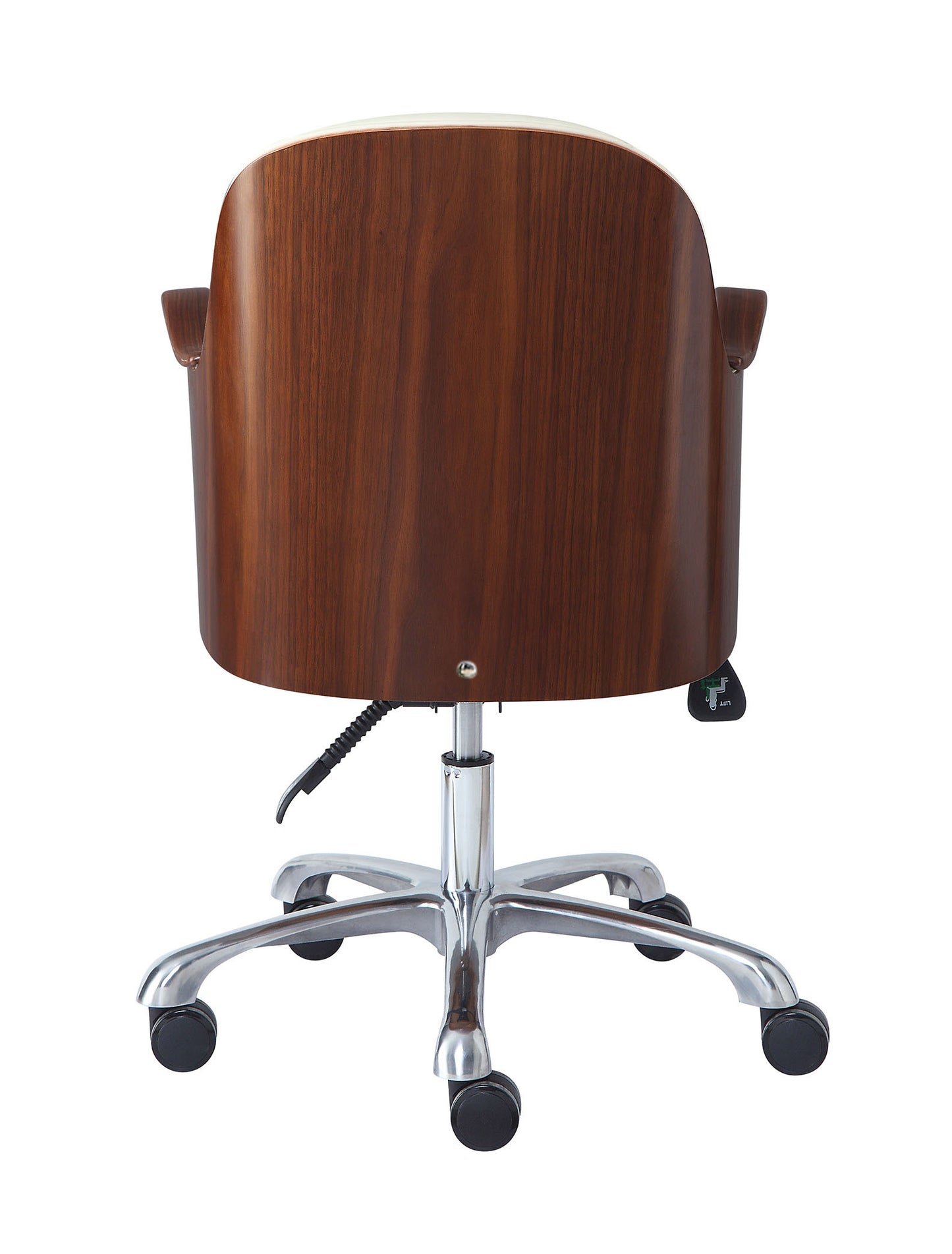 Oakland Cream Faux Leather & Walnut Chair Modern Office Comfort