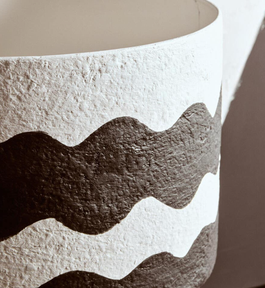 Paloma Black and White Curved Stripe Table Lamp
