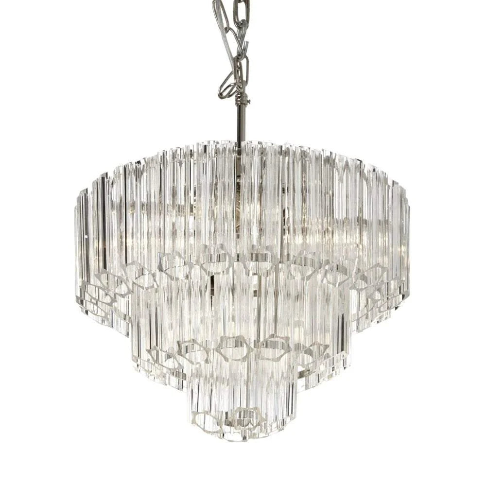 Niya Crystal Nickel Chandelier Elegant and Sparkling