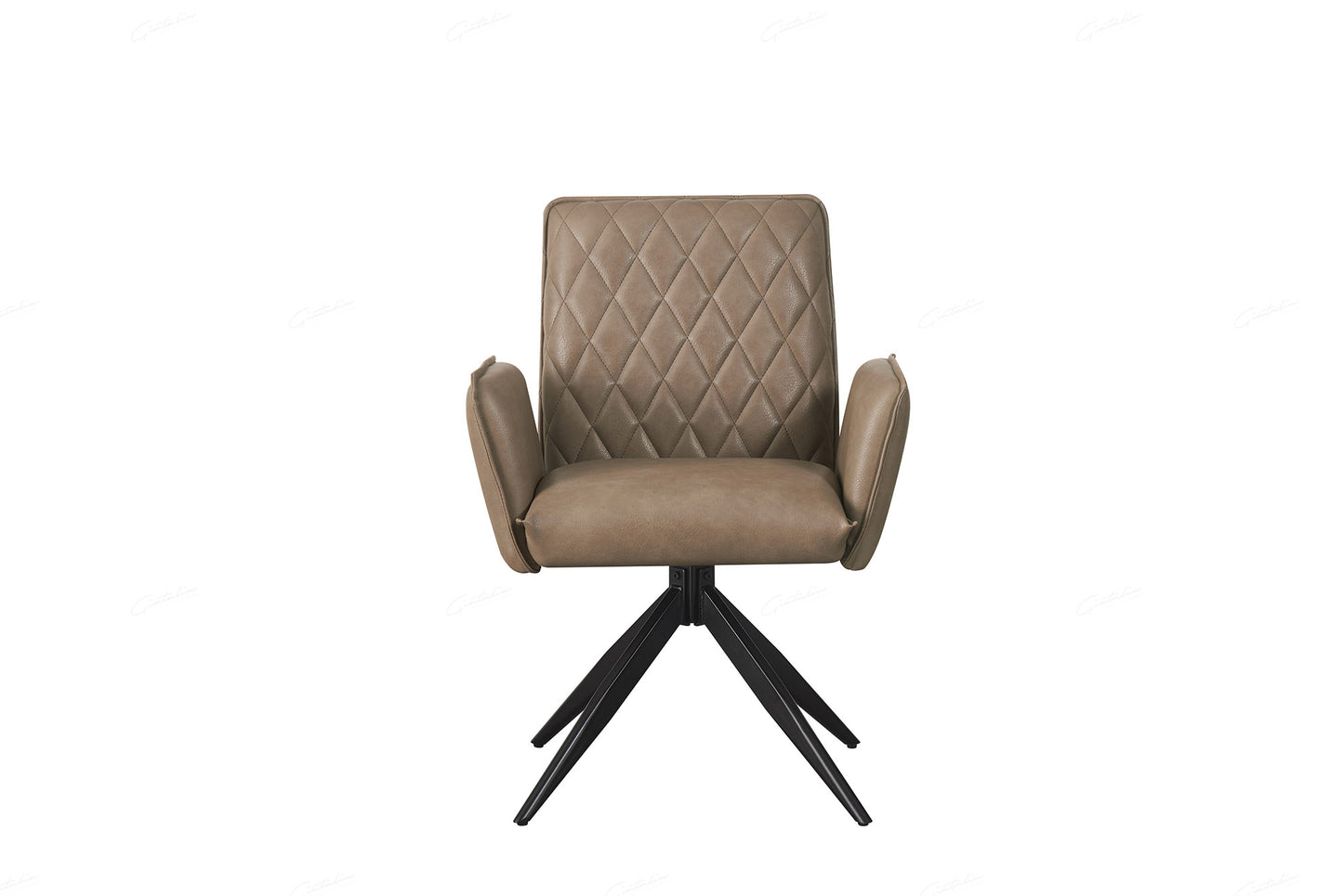 Pair of Siena Dining Chairs – Taupe or Black Fabric with Arms