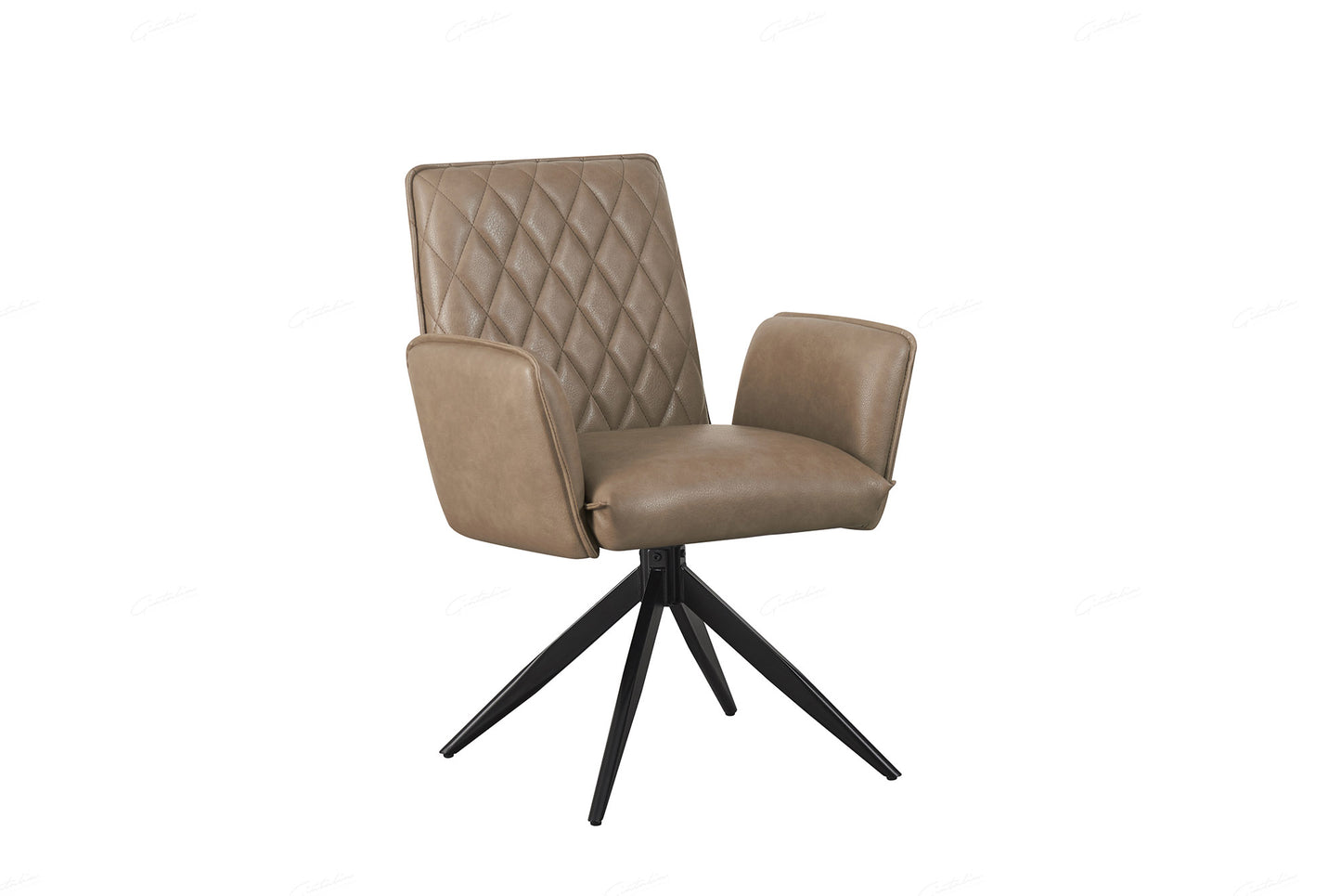 Pair of Siena Dining Chairs – Taupe or Black Fabric with Arms