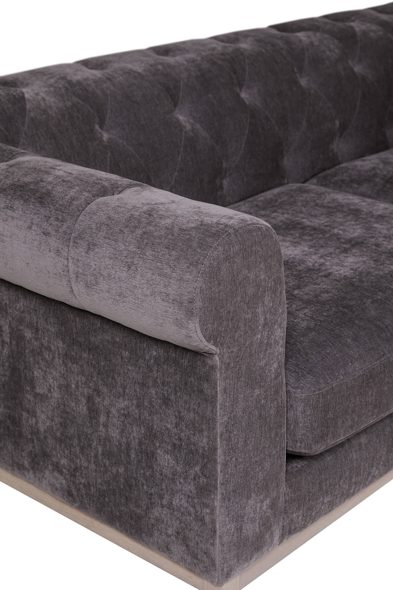 Hamilton 2 Seater Chesterfield-Style Sofa – Dark Grey Chenille