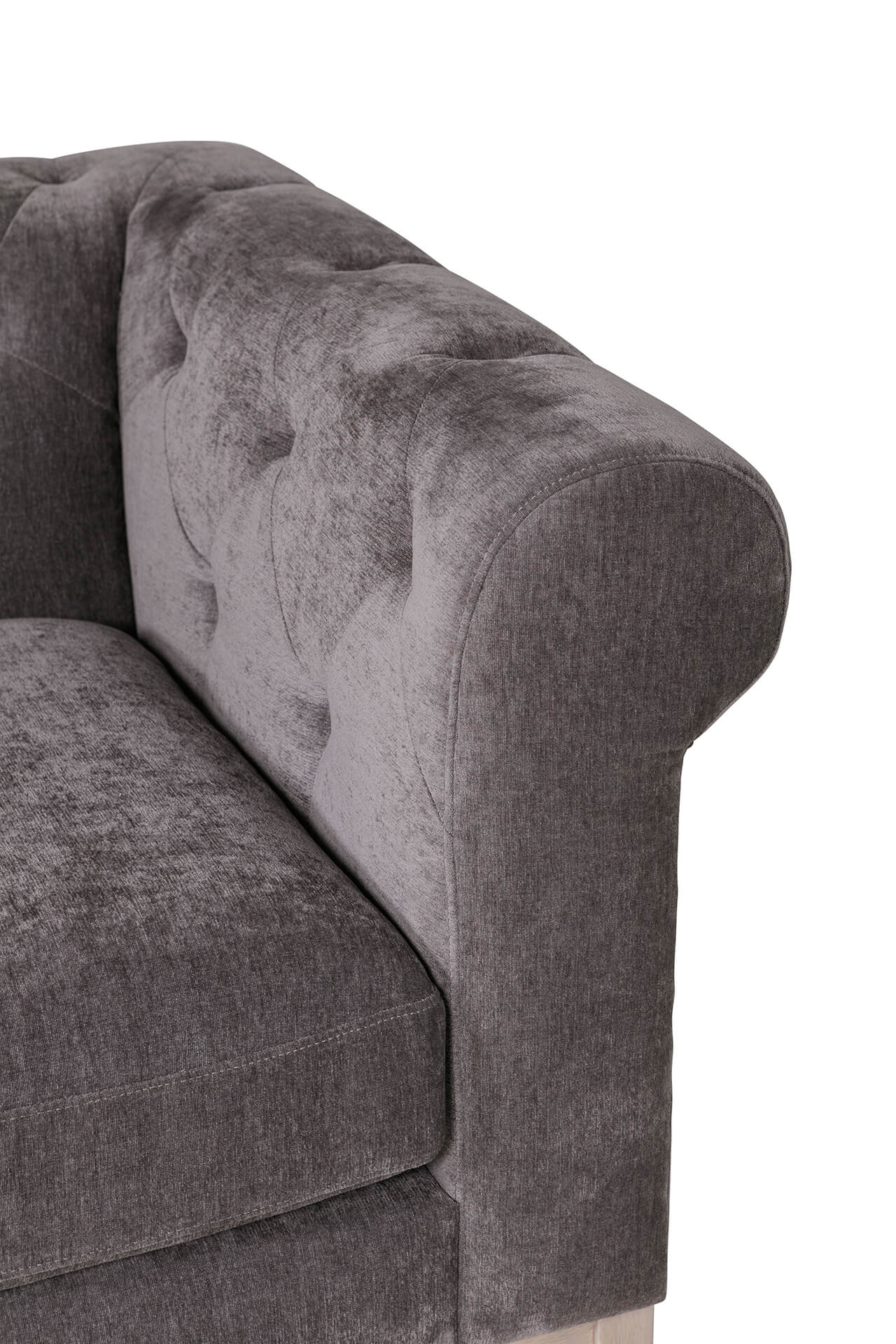 Hamilton 2 Seater Chesterfield-Style Sofa – Dark Grey Chenille
