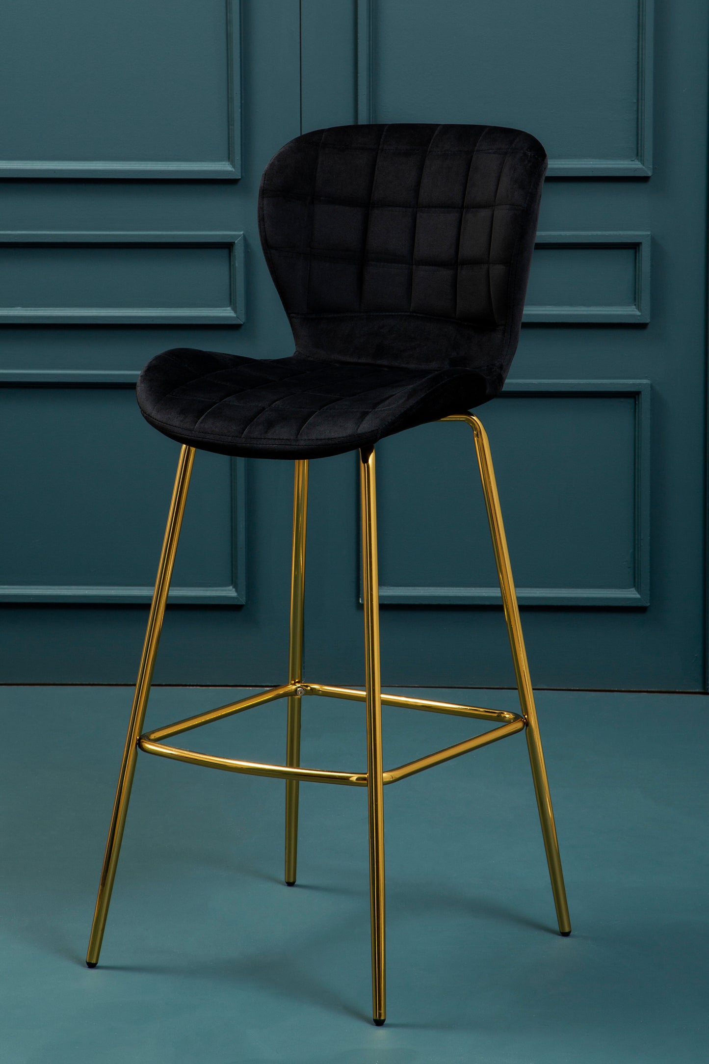 Valenza Velvet Bar Stool – Gold or Chrome Legs