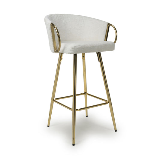 Verity Bar Stool – Gold Frame with Velvet or Textured Fabric