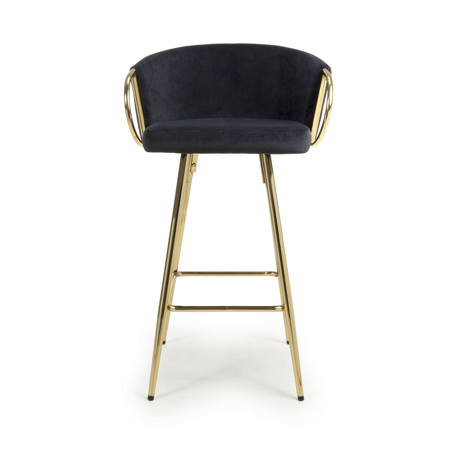 Verity Bar Stool – Gold Frame with Velvet or Textured Fabric