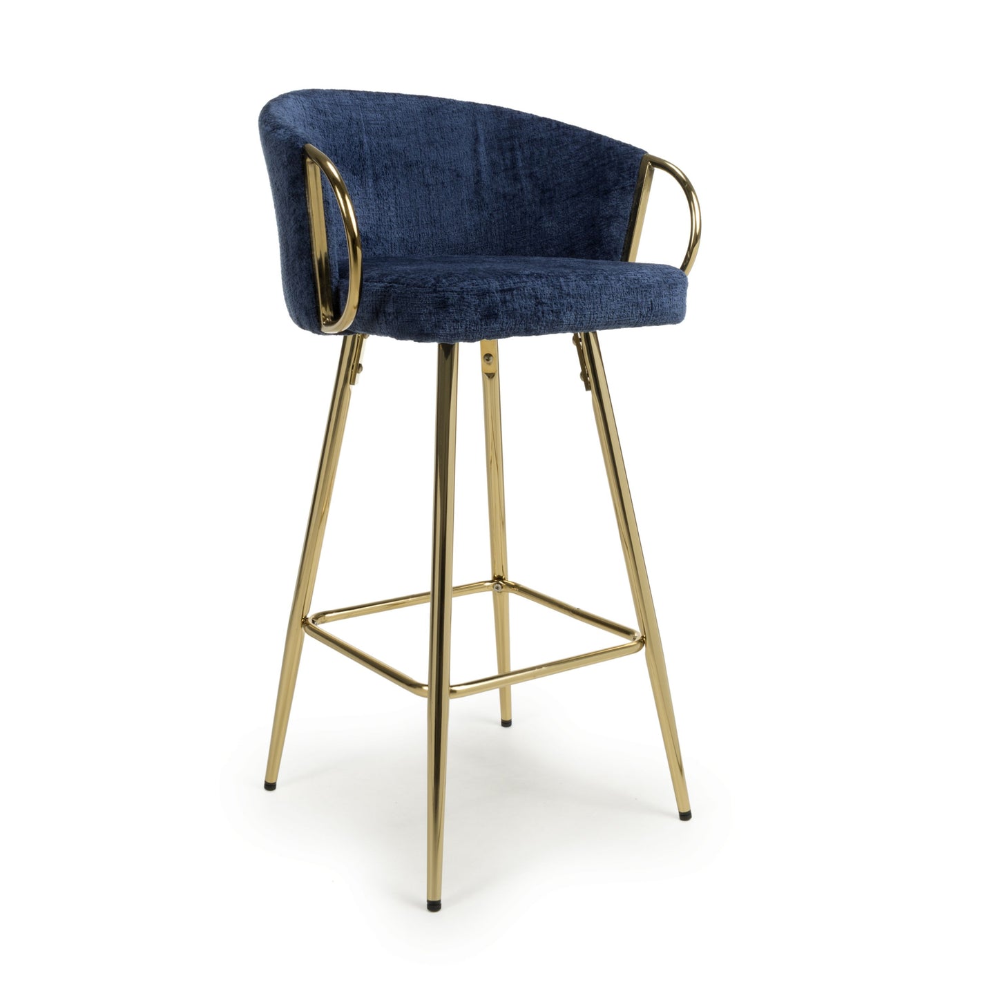 Verity Bar Stool – Gold Frame with Velvet or Textured Fabric