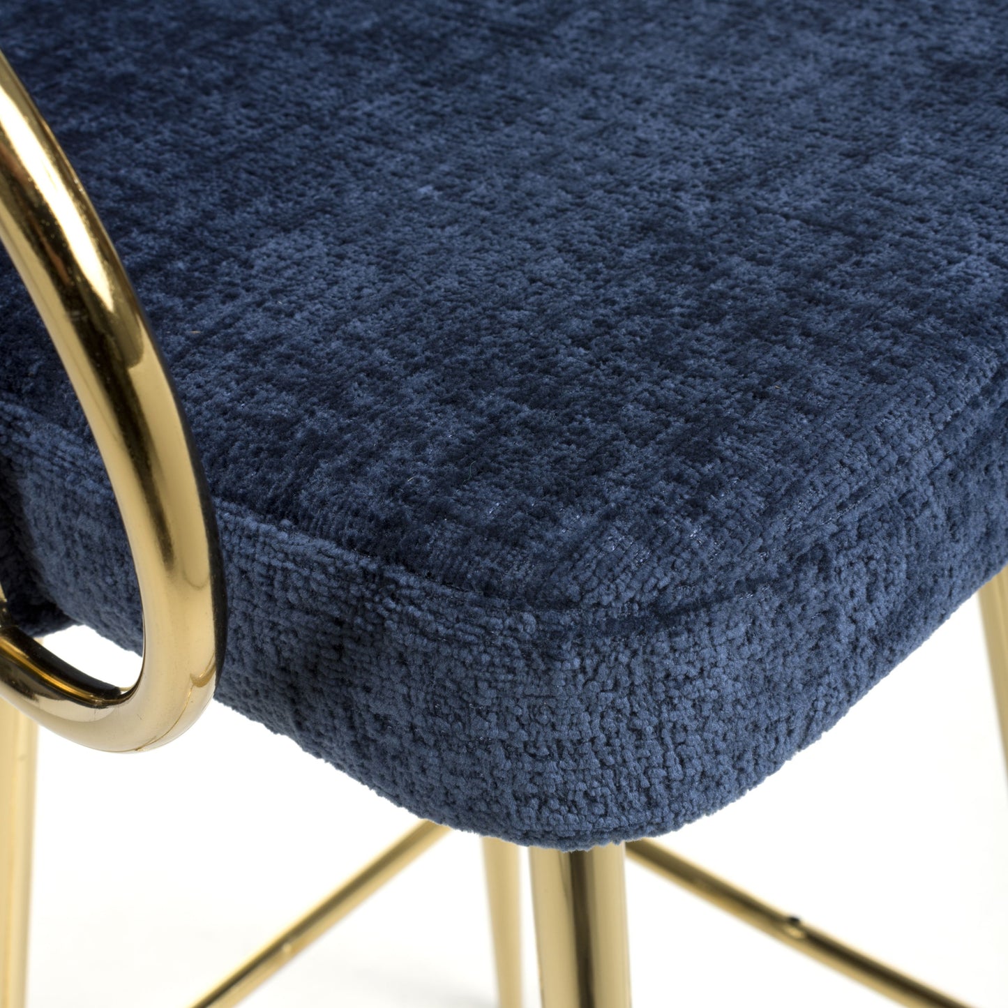 Verity Bar Stool – Gold Frame with Velvet or Textured Fabric