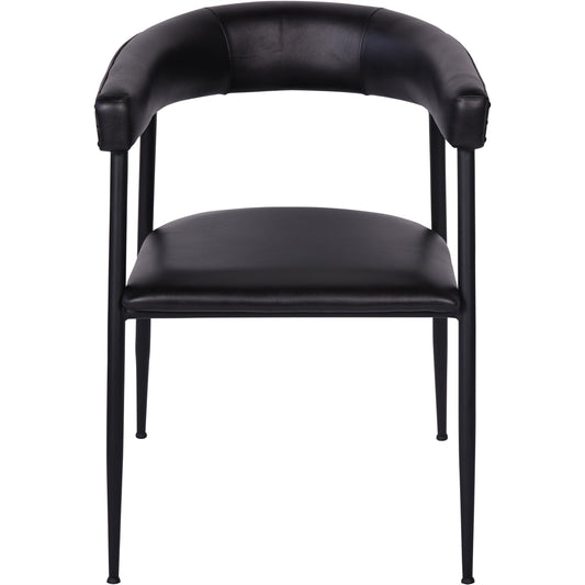 Winston Leather Dining Chairs in Charcoal - Set of 2