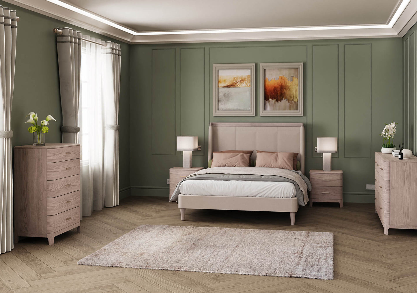 Ahara Parisian Double Bed in Parisian Cream
