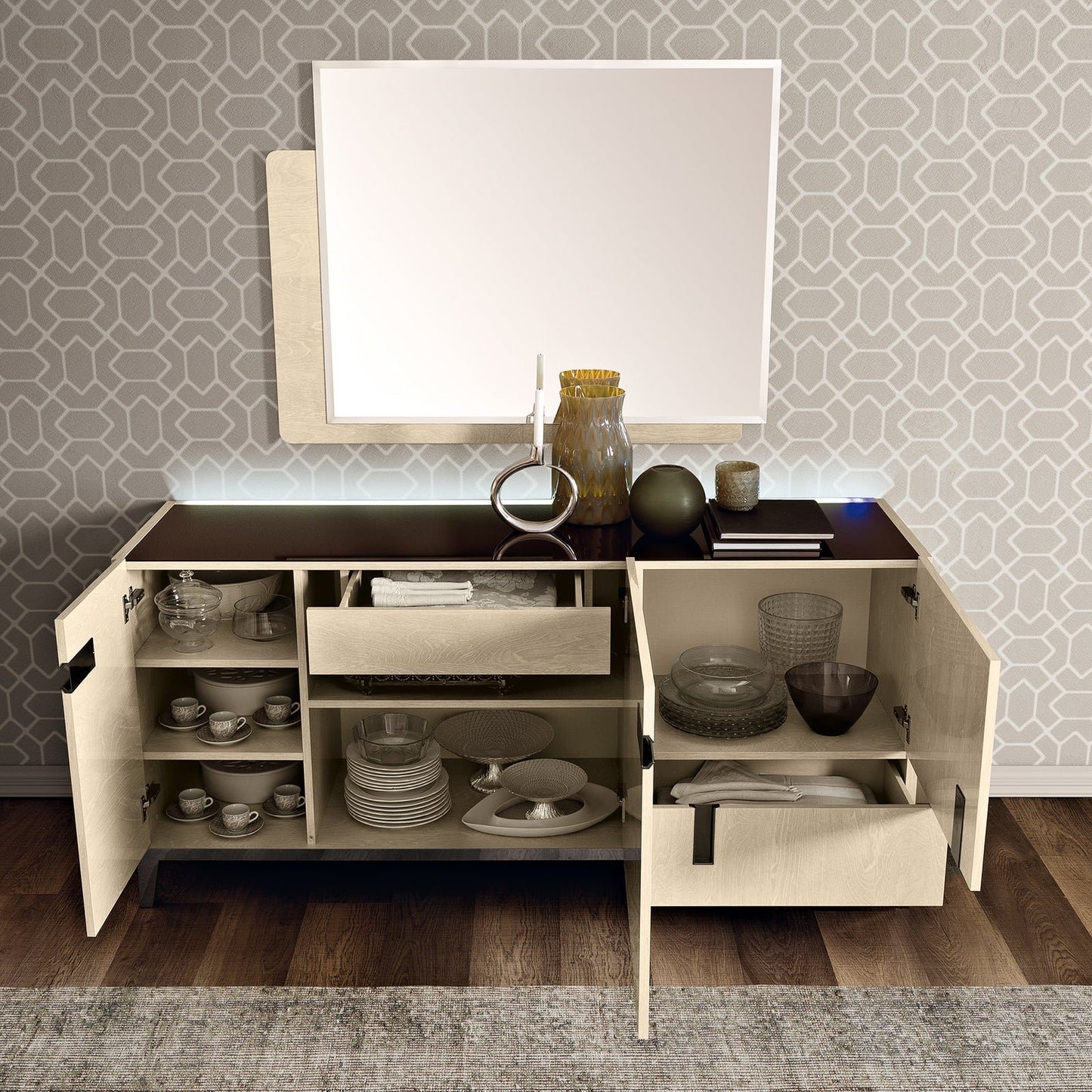 Abrianna Ivory Birch Large Sideboard